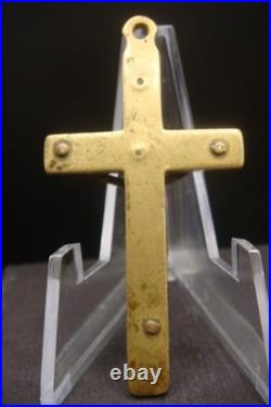 Antique 19th Century Bronze Crucifix Pendant Rare Catholic Religious Cross Antique 19th Century Bronze Crucifix Pendant Rare Catholic Religious Cross