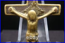 Antique 19th Century Bronze Crucifix Pendant Rare Catholic Religious Cross Antique 19th Century Bronze Crucifix Pendant Rare Catholic Religious Cross