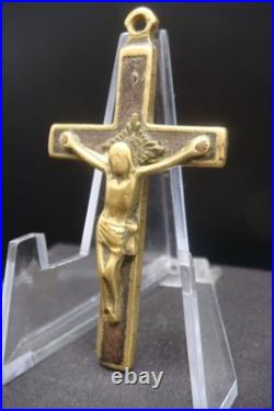 Antique 19th Century Bronze Crucifix Pendant Rare Catholic Religious Cross Antique 19th Century Bronze Crucifix Pendant Rare Catholic Religious Cross