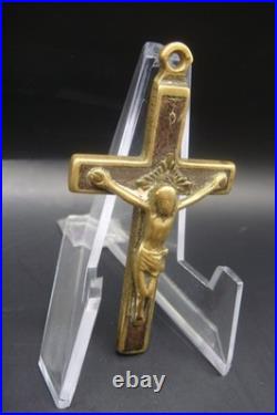 Antique 19th Century Bronze Crucifix Pendant Rare Catholic Religious Cross Antique 19th Century Bronze Crucifix Pendant Rare Catholic Religious Cross