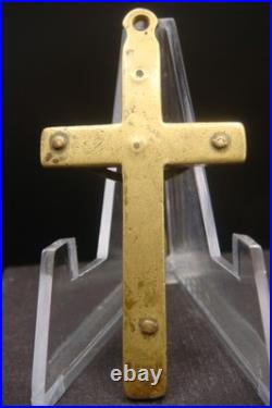 Antique 19th Century Bronze Crucifix Pendant Rare Catholic Religious Cross Antique 19th Century Bronze Crucifix Pendant Rare Catholic Religious Cross