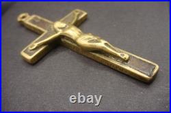 Antique 19th Century Bronze Crucifix Pendant Rare Catholic Religious Cross Antique 19th Century Bronze Crucifix Pendant Rare Catholic Religious Cross