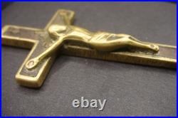 Antique 19th Century Bronze Crucifix Pendant Rare Catholic Religious Cross Antique 19th Century Bronze Crucifix Pendant Rare Catholic Religious Cross
