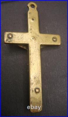 Antique 19th Century Bronze Crucifix Pendant Rare Catholic Religious Cross Antique 19th Century Bronze Crucifix Pendant Rare Catholic Religious Cross
