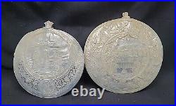 Antique 19th Century Carved Mother Of Pearl Shell Religious Plaques Jesus #5591