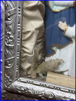 Antique 19th Century Catholic Religious Holy Family Shadow Box Sculpture Relief