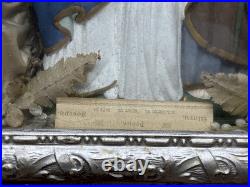 Antique 19th Century Catholic Religious Holy Family Shadow Box Sculpture Relief