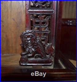 Antique 19th Century Chinese Hand Carved Wood Religious Altar With Cover China