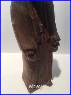 Antique 19th Century Large 8.5 Religious Carved Wood Statue Figurine Antique 19th Century Large 8.5 Religious Carved Wood Statue Figurine