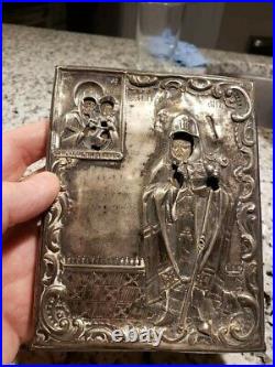 Antique 19th Century Russian silver religious icon