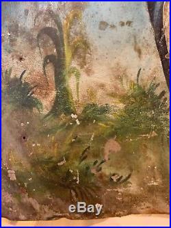 Antique 19th Century Spanish Colonial Painting / Retablo on Tin