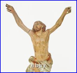 Antique 19th century Jesus Christ wooden sculpture figure figurine. Religious