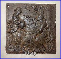 Antique 19th century religious Jesus Christ cast iron wall relief plaque art