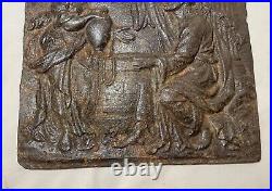 Antique 19th century religious Jesus Christ cast iron wall relief plaque art