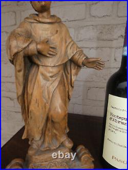 Antique 19thc French religious saint Figurine statue sculpture monk