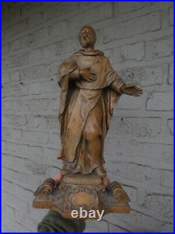 Antique 19thc French religious saint Figurine statue sculpture monk