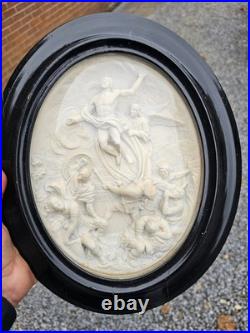 Antique 19thc meerschaum Resurrection of Christ plaque religious