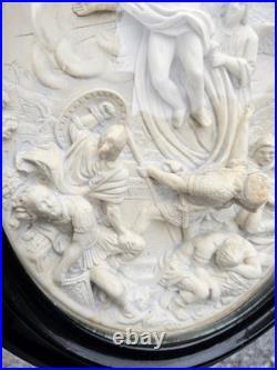 Antique 19thc meerschaum Resurrection of Christ plaque religious