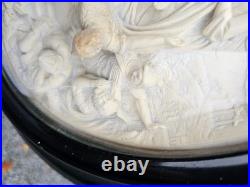 Antique 19thc meerschaum Resurrection of Christ plaque religious