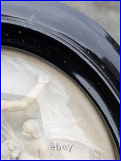 Antique 19thc meerschaum Resurrection of Christ plaque religious