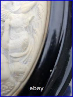 Antique 19thc meerschaum Resurrection of Christ plaque religious