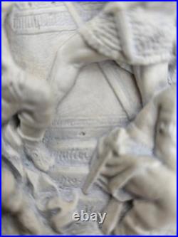 Antique 19thc meerschaum Resurrection of Christ plaque religious