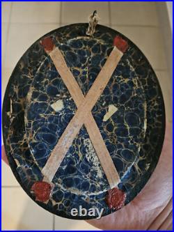 Antique 19thc multi 6 relic saints Holder plaque religious napoleon III ex voto