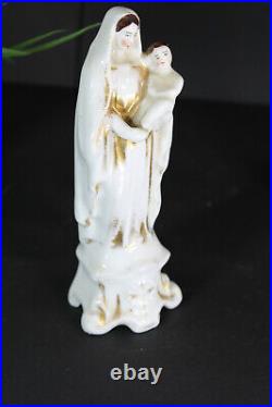 Antique 19thc vieux paris porcelain madonna figurine statue religious
