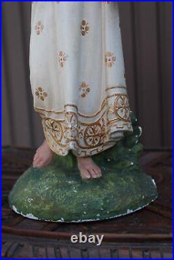 Antique 19thc young jesus ceramic sculpture statue religious rare