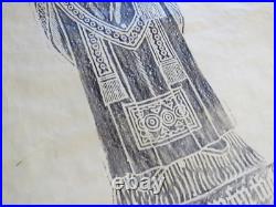 Antique 20 x 40 Crypt Gravestone RUBBING Alexander Inglis 1400's Scotland