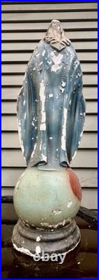 Antique 21 Virgin Mary Our Lady of Grace Chalkware Moulded Religious Statue