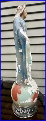 Antique 21 Virgin Mary Our Lady of Grace Chalkware Moulded Religious Statue
