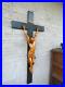 Antique-39-3-Wood-carved-crucifix-church-wall-rare-religious-01-kq
