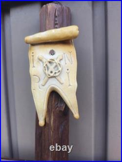 Antique 39.3 Wood chalk corpus christ wall crucifix cross religious