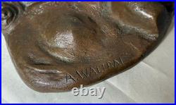 Antique A. Wallrae thick heavy cast bronze religious Baby Jesus Mary wall plaque