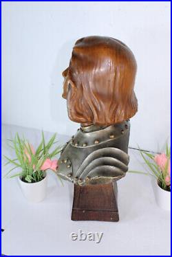 Antique AURILI terracotta bust statue joan of arc jeanne d'arc religious rare