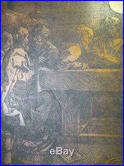Antique Albrecht Durer copper print plate engraving renaissance the last supper