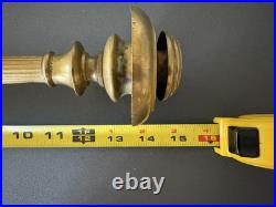 Antique Altar Brass Mary Sacred Heart & Trinitarian Triangle Tripod Candlestick