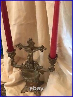 Antique Altar and Candleholder Catholic Religious