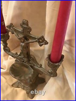 Antique Altar and Candleholder Catholic Religious