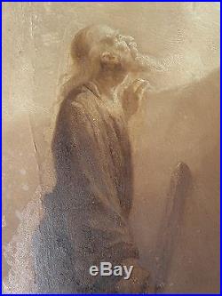 Antique American Master Johannes Oertel Religious Painting Washington DC Frame
