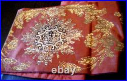 Antique Antependium IHS religious altar liturgical gold silk embr/ry 18c lined