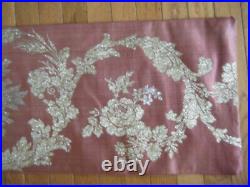 Antique Antependium IHS religious altar liturgical gold silk embr/ry 18c lined