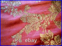 Antique Antependium IHS religious altar liturgical gold silk embr/ry 18c lined