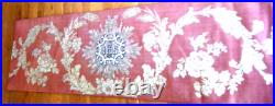 Antique Antependium IHS religious altar liturgical gold silk embr/ry 18c lined