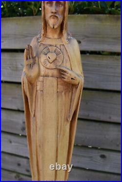 Antique Art Deco sacred heart jesus statue 20 religious