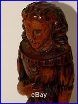 Antique Artisan Carved Wood Lady Folk Religious Art Figurines & Statues Pre-1900