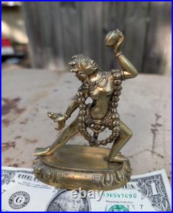 Antique Asian Indian Bronze Religious Diety Sculpture