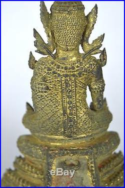 Antique Asian Thai Rattanakosin Kingdom Ornate Religious Statue Buddha Bangkok