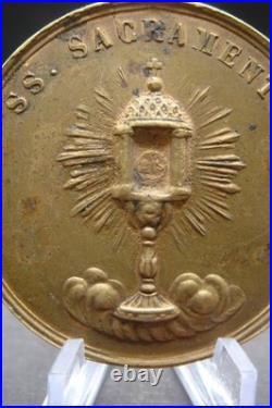 Antique B. V. M. Del Carmine Catholic Medal + SS. Sacramento Italy 19th C. Rare